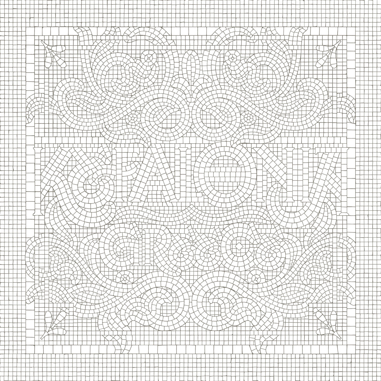 Kefalonia Lettering Fauxsaic, designed by Dan Forster